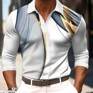 Ouku Mens Abstract Design Button Down Shirt XL NEW